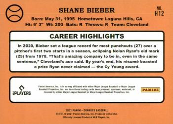 2021 Donruss - Highlights Vector #HI12 Shane Bieber Back