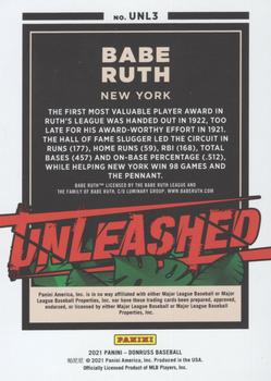2021 Donruss - Unleashed Pink Fireworks #UNL3 Babe Ruth Back