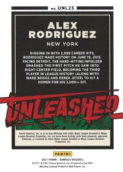 2021 Donruss - Unleashed Rapture #UNL23 Alex Rodriguez Back
