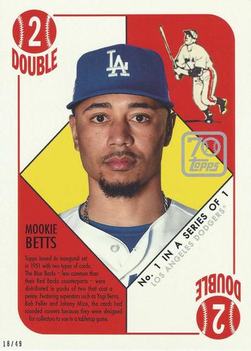 2021 Topps 70 Years of Topps Baseball (Series One) 5x7 #70YT-1 Mookie Betts Front