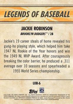 2021 Topps Opening Day - Legends of Baseball #LOB-6 Jackie Robinson Back