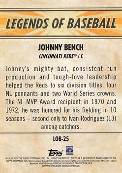 2021 Topps Opening Day - Legends of Baseball #LOB-25 Johnny Bench Back