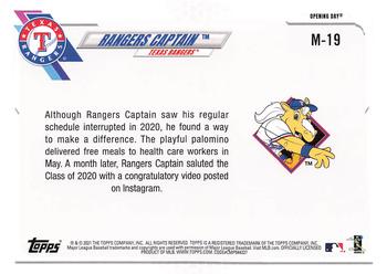 2021 Topps Opening Day - Mascots #M-19 Rangers Captain Back