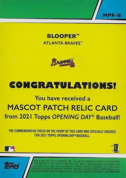 2021 Topps Opening Day - Mascots Patch Relic #MPR-B Blooper Back