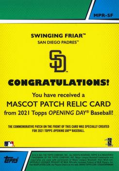 2021 Topps Opening Day - Mascots Patch Relic #MPR-SF Swinging Friar Back