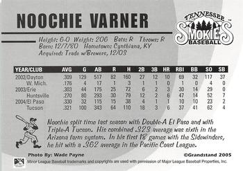 2005 Grandstand Tennessee Smokies #NNO Noochie Varner Back
