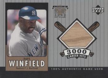 2000 Upper Deck Yankees Legends - A Piece of History 3000 Hit Club: Dave Winfield #DW-B Dave Winfield Front
