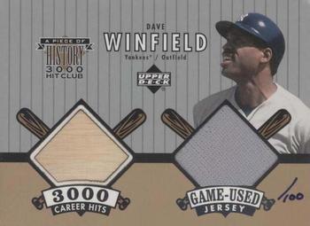 2000 Upper Deck Yankees Legends - A Piece of History 3000 Hit Club: Dave Winfield #DW-JB Dave Winfield Front