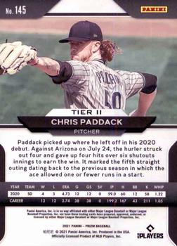 2021 Panini Prizm #145 Chris Paddack Back