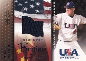 2006-07 USA Baseball Bound for Beijing Materials #GU-3 Mike Bacsik Front
