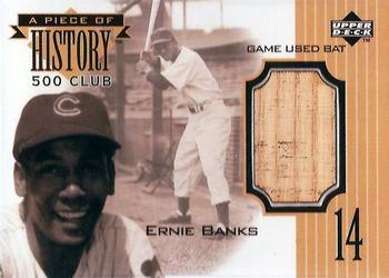 1999 SP Authentic - A Piece of History 500 Club: Ernie Banks #NNO Ernie Banks Front