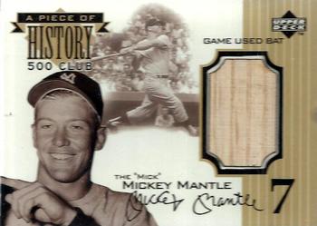 1999 Upper Deck Ovation - A Piece of History 500 Club: Mickey Mantle #NNO Mickey Mantle Front