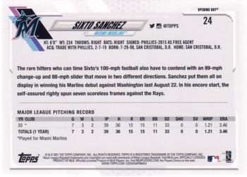 2021 Topps Opening Day - Opening Day Edition #24 Sixto Sanchez Back