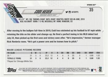 2021 Topps Opening Day - Opening Day Edition #35 Codi Heuer Back