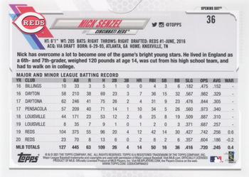 2021 Topps Opening Day - Opening Day Edition #36 Nick Senzel Back