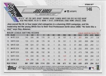 2021 Topps Opening Day - Opening Day Edition #146 Jose Abreu Back