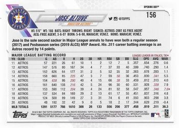2021 Topps Opening Day - Opening Day Edition #156 Jose Altuve Back