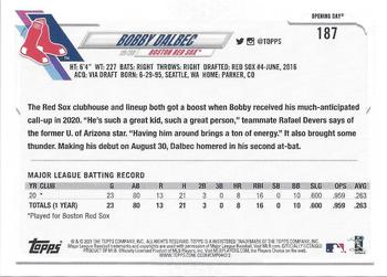 2021 Topps Opening Day - Opening Day Edition #187 Bobby Dalbec Back