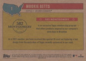 2020-21 Topps 582 Montgomery Club Set 2 #1 Mookie Betts Back