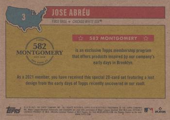 2020-21 Topps 582 Montgomery Club Set 2 #3 Jose Abreu Back
