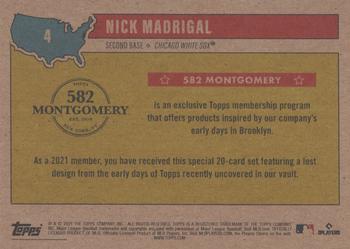 2020-21 Topps 582 Montgomery Club Set 2 #4 Nick Madrigal Back