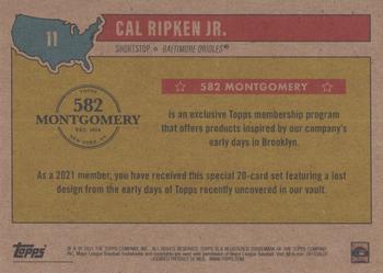 2020-21 Topps 582 Montgomery Club Set 2 #11 Cal Ripken Jr. Back