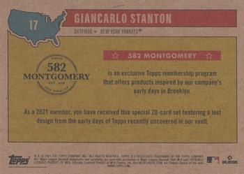 2020-21 Topps 582 Montgomery Club Set 2 #17 Giancarlo Stanton Back