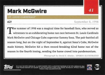 2021 Topps x Sports Illustrated #41 Mark McGwire Back