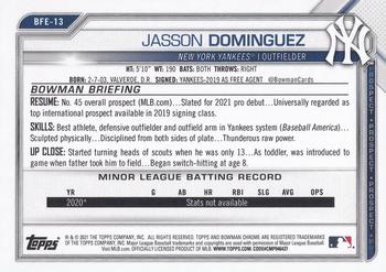 2021 Bowman 1st Edition #BFE-13 Jasson Dominguez Back