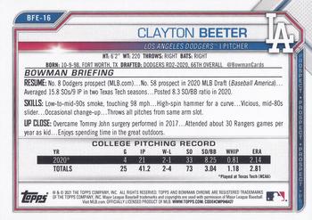 2021 Bowman 1st Edition #BFE-16 Clayton Beeter Back
