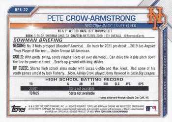 2021 Bowman 1st Edition #BFE-22 Pete Crow-Armstrong Back