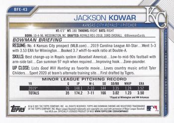 2021 Bowman 1st Edition #BFE-43 Jackson Kowar Back