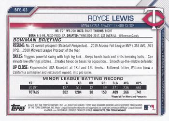 2021 Bowman 1st Edition #BFE-63 Royce Lewis Back