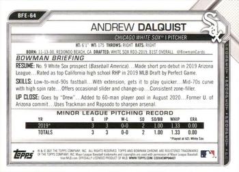 2021 Bowman 1st Edition #BFE-64 Andrew Dalquist Back
