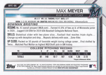 2021 Bowman 1st Edition #BFE-66 Max Meyer Back