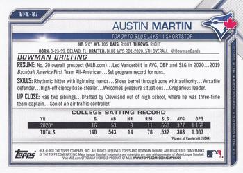 2021 Bowman 1st Edition #BFE-87 Austin Martin Back