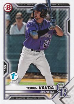 2021 Bowman 1st Edition #BFE-100 Terrin Vavra Front