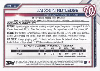 2021 Bowman 1st Edition #BFE-103 Jackson Rutledge Back