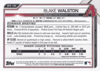 2021 Bowman 1st Edition #BFE-104 Blake Walston Back