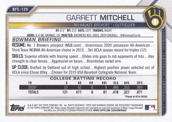 2021 Bowman 1st Edition #BFE-129 Garrett Mitchell Back