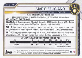 2021 Bowman 1st Edition #BFE-133 Mario Feliciano Back
