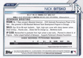 2021 Bowman 1st Edition #BFE-143 Nick Bitsko Back