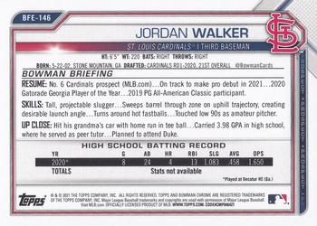 2021 Bowman 1st Edition #BFE-146 Jordan Walker Back