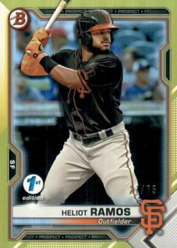 2021 Bowman 1st Edition - Yellow #BFE-69 Heliot Ramos Front