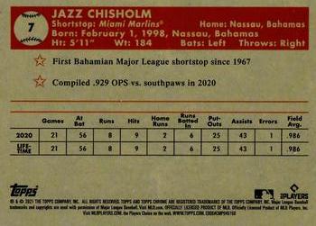 2021 Topps Chrome Platinum Anniversary #7 Jazz Chisholm Back