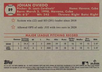 2021 Topps Chrome Platinum Anniversary #89 Johan Oviedo Back