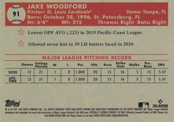 2021 Topps Chrome Platinum Anniversary #91 Jake Woodford Back