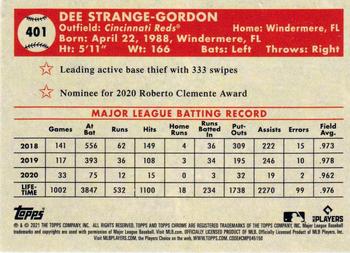 2021 Topps Chrome Platinum Anniversary #401 Dee Strange-Gordon Back
