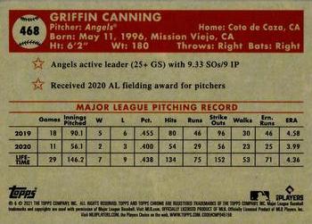 2021 Topps Chrome Platinum Anniversary #468 Griffin Canning Back