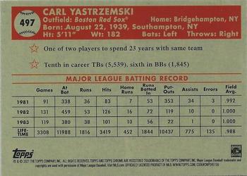2021 Topps Chrome Platinum Anniversary #497 Carl Yastrzemski Back